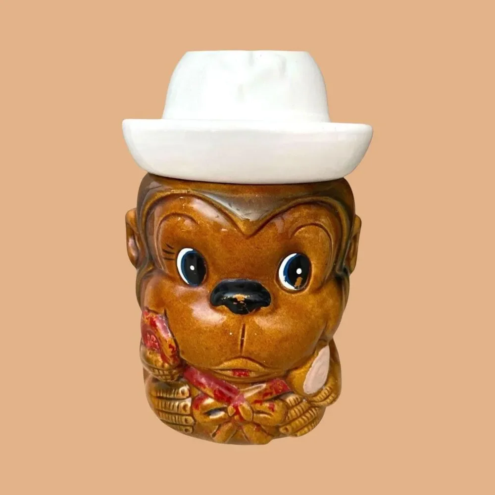 Vintage Sailor Monkey Cookie Jar: Nautical Kitchen Collectible